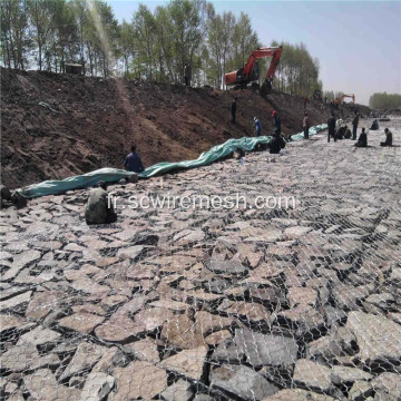 Pont de protection en gabion pour mur de soutènement